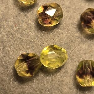 Elegant Yellow and Purple Faceted Beads